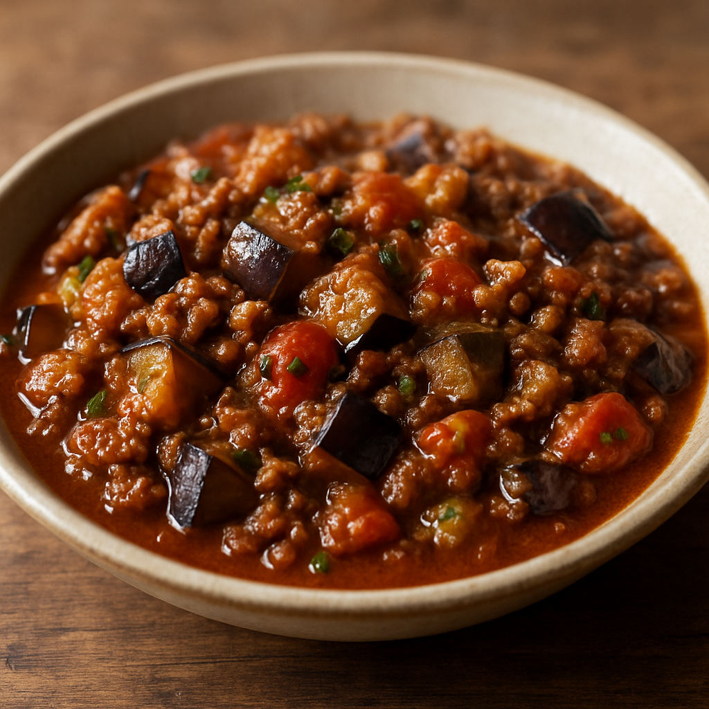 חציל ותבשיל בשר ברונואז