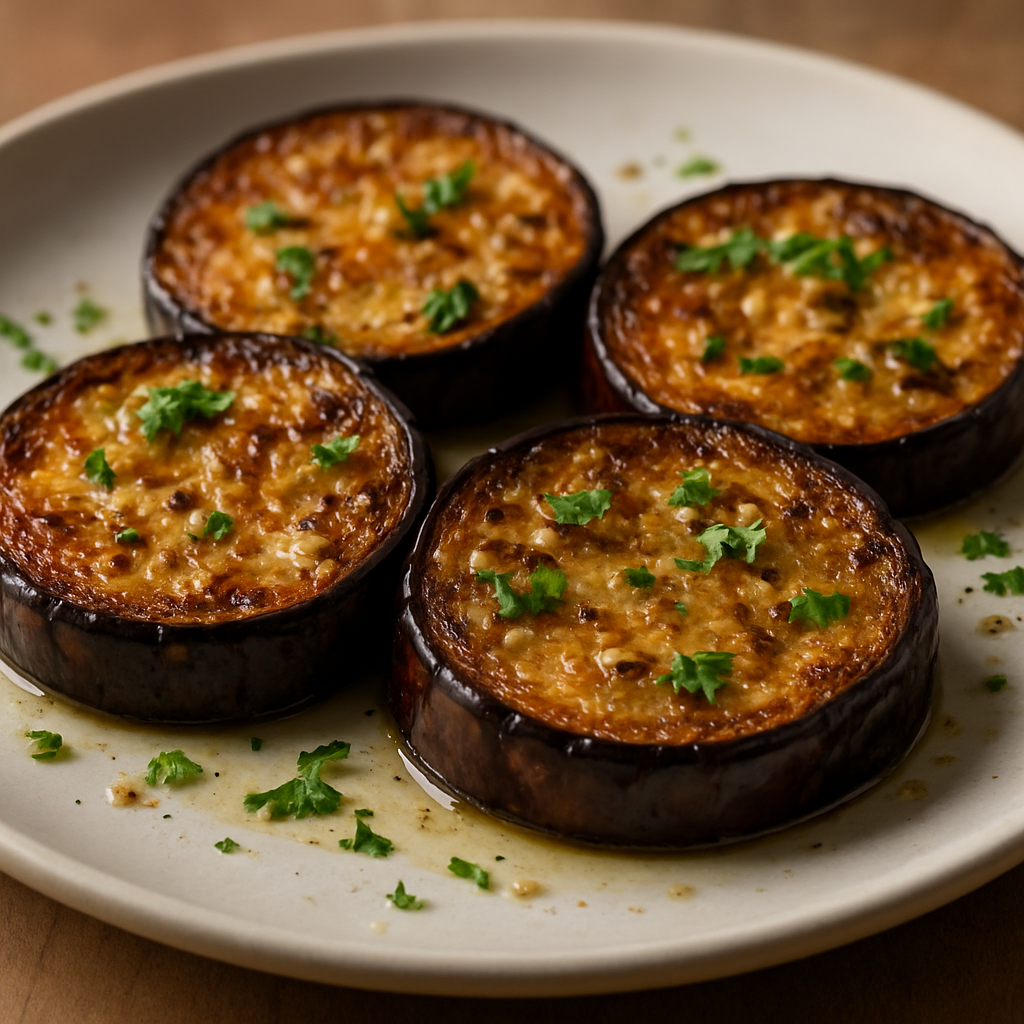 חציל מטוגן בדואי עם שום ופטרוזיליה