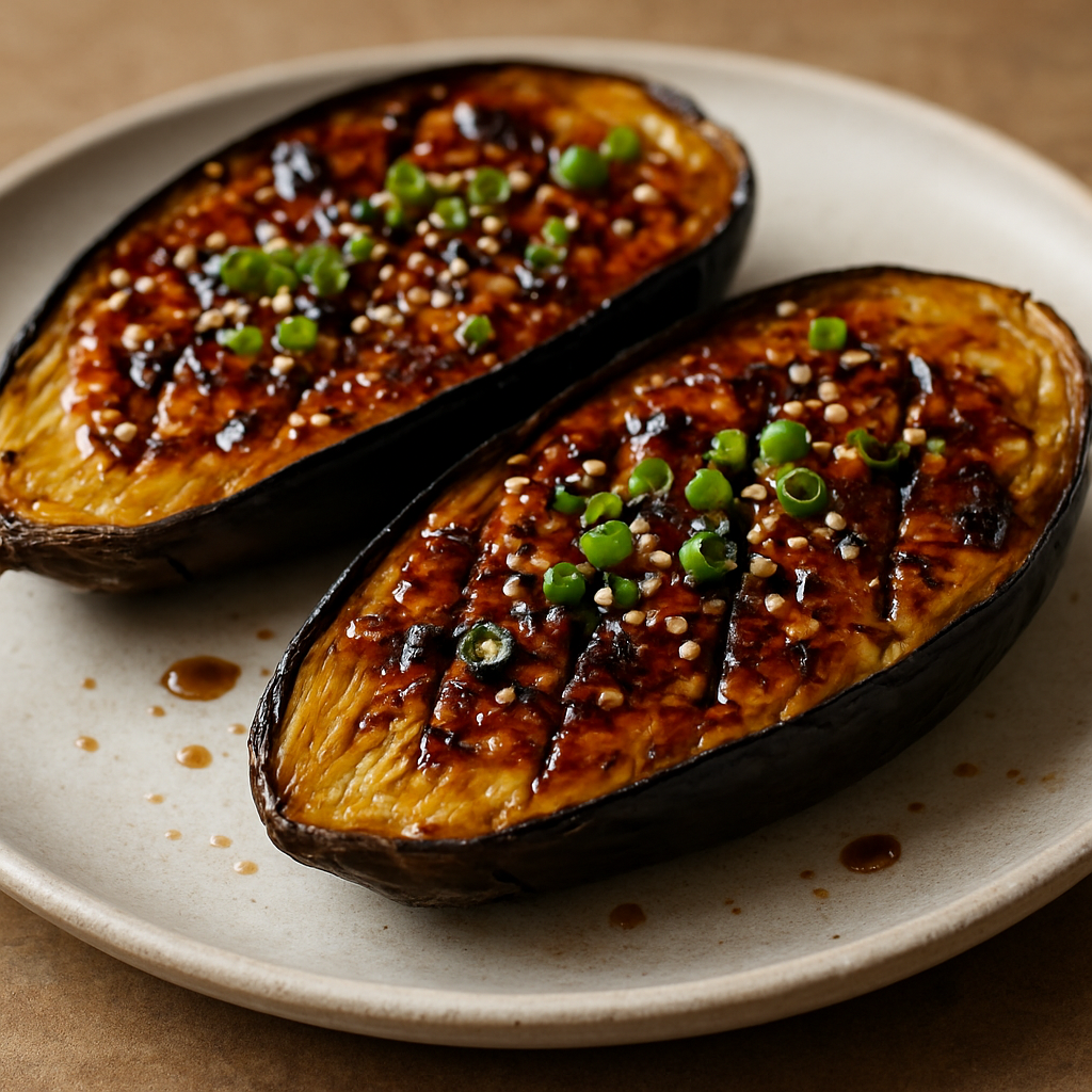 חציל מיסו בישול ארוך בטמפרטורה נמוכה עם ליים