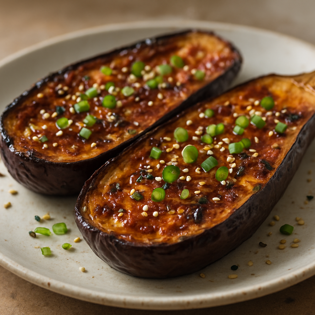 חציל צלוי במיוסו וסומסום (קר)