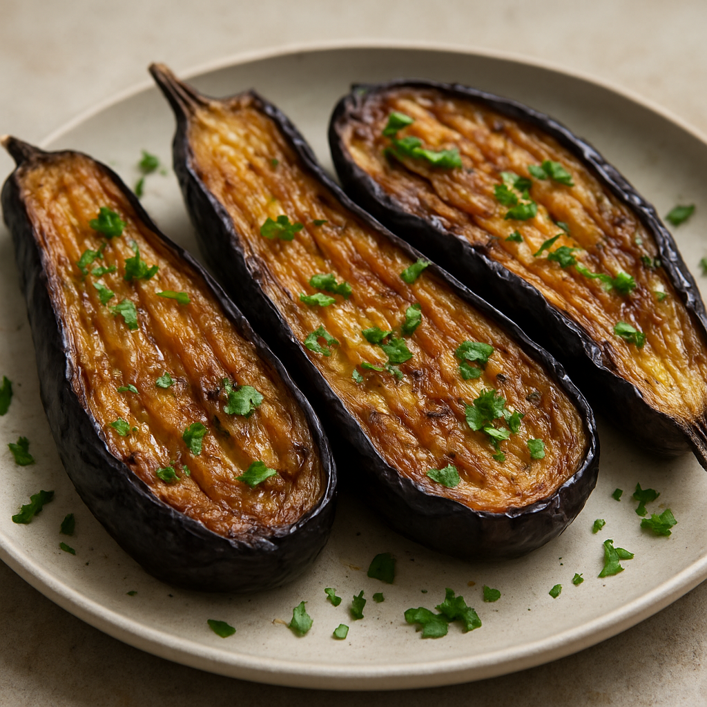 חציל צלוי עמוק עם שום ולימון