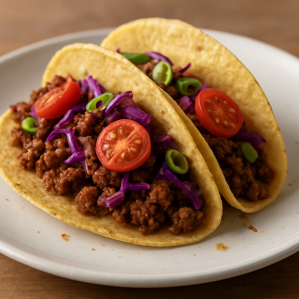 טאקו בשר רחוב עם נגיעת שמן שומשום