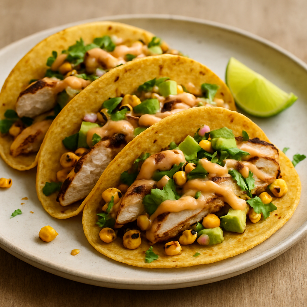 טאקו עוף בגריל עם סלסת ירקות מאוזנת