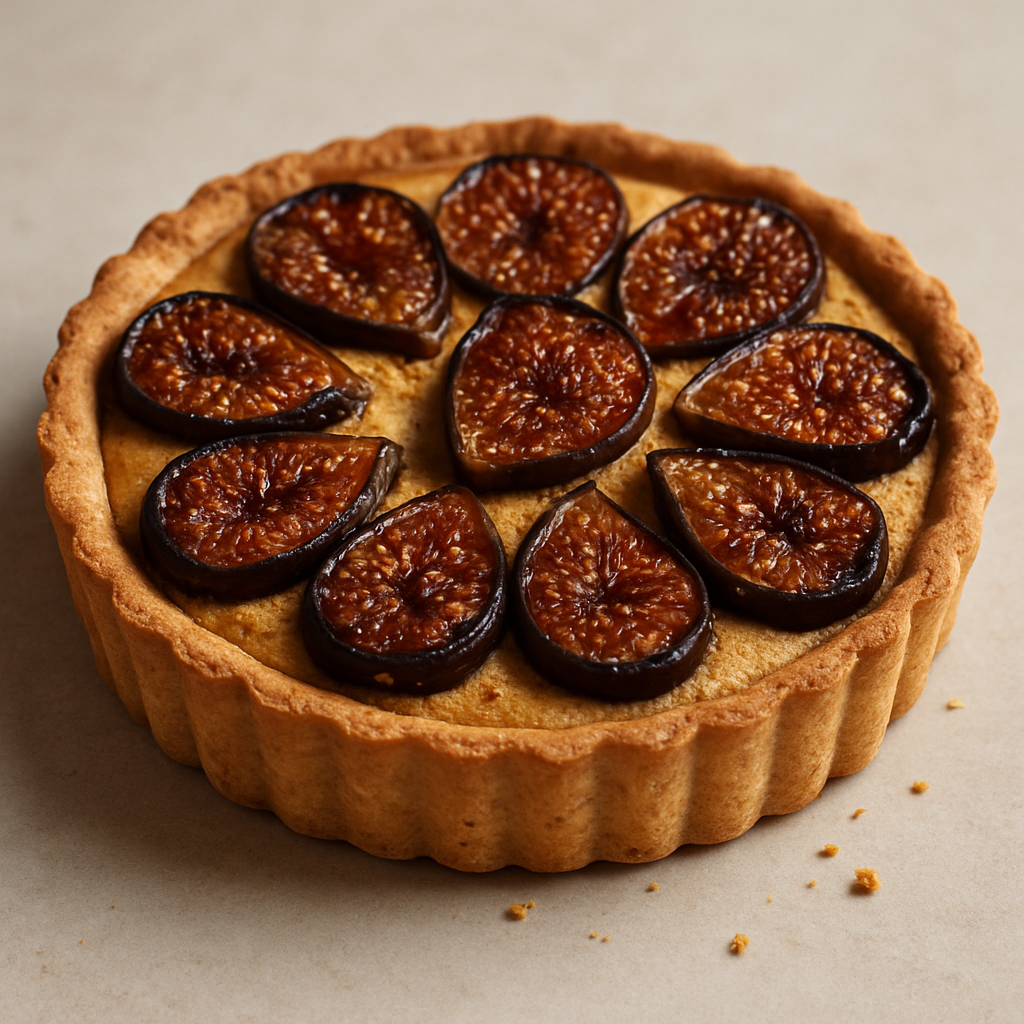 טארט תאנים מרינדות בלסמי ופרנגיפאן שקדים