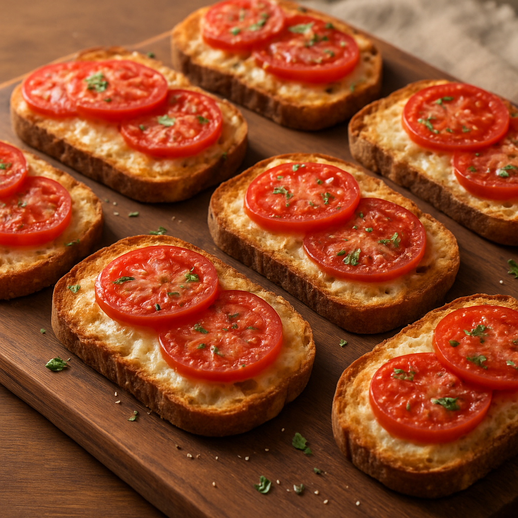 טוסט גבינה ועגבניה בתנור