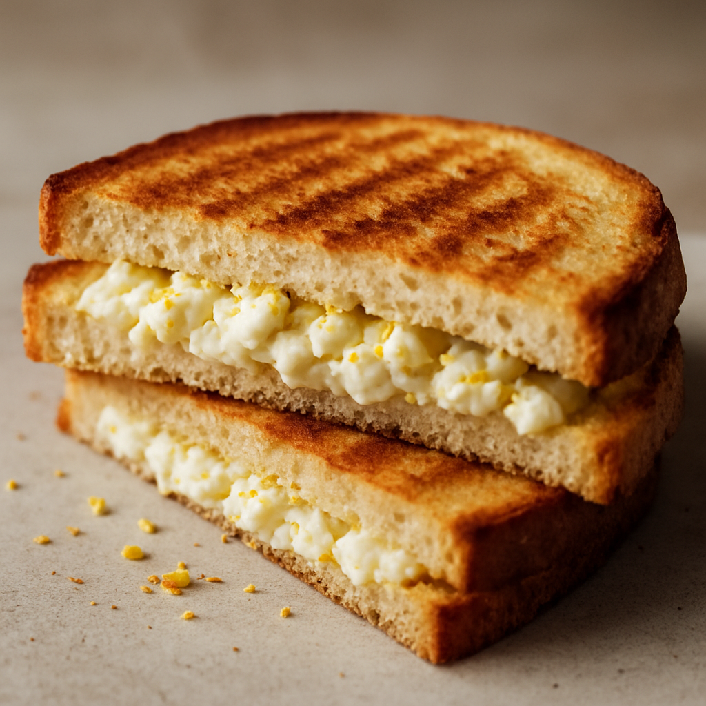 טוסט גבינה לימונית עם קראנץ' מלח לימון