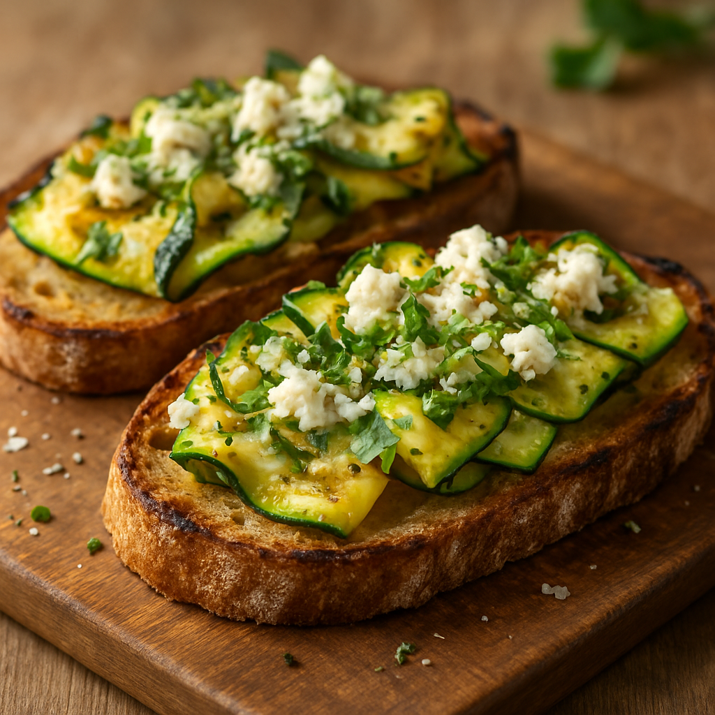 טוסט זוקיני ובולגרית עם תבלינים טריים