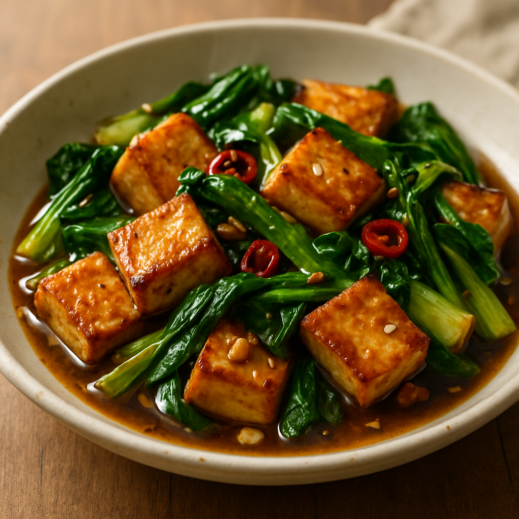 טופו ובוקצוי מוקפצים בשמן קוקוס ורוטב עדין