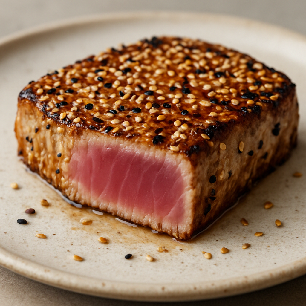 טטאקי טונה עם סומסום ורוטב סויה-ליים