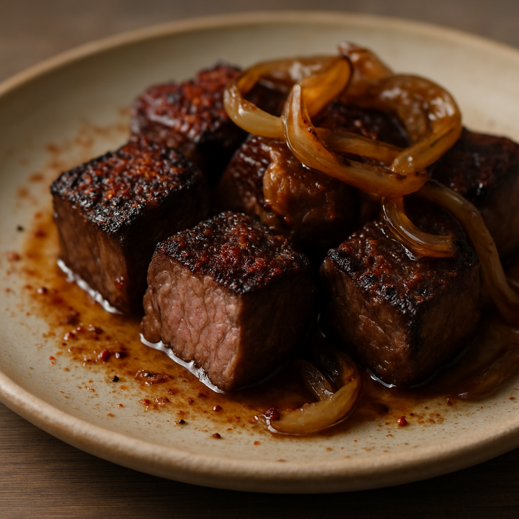 טיבס כבש בחמאה וברברי עם בצל מקורמל