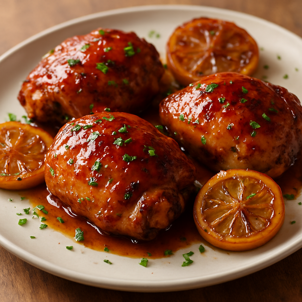 ירכוני עוף בזיגוג חמוץ-מתוק צמיגי