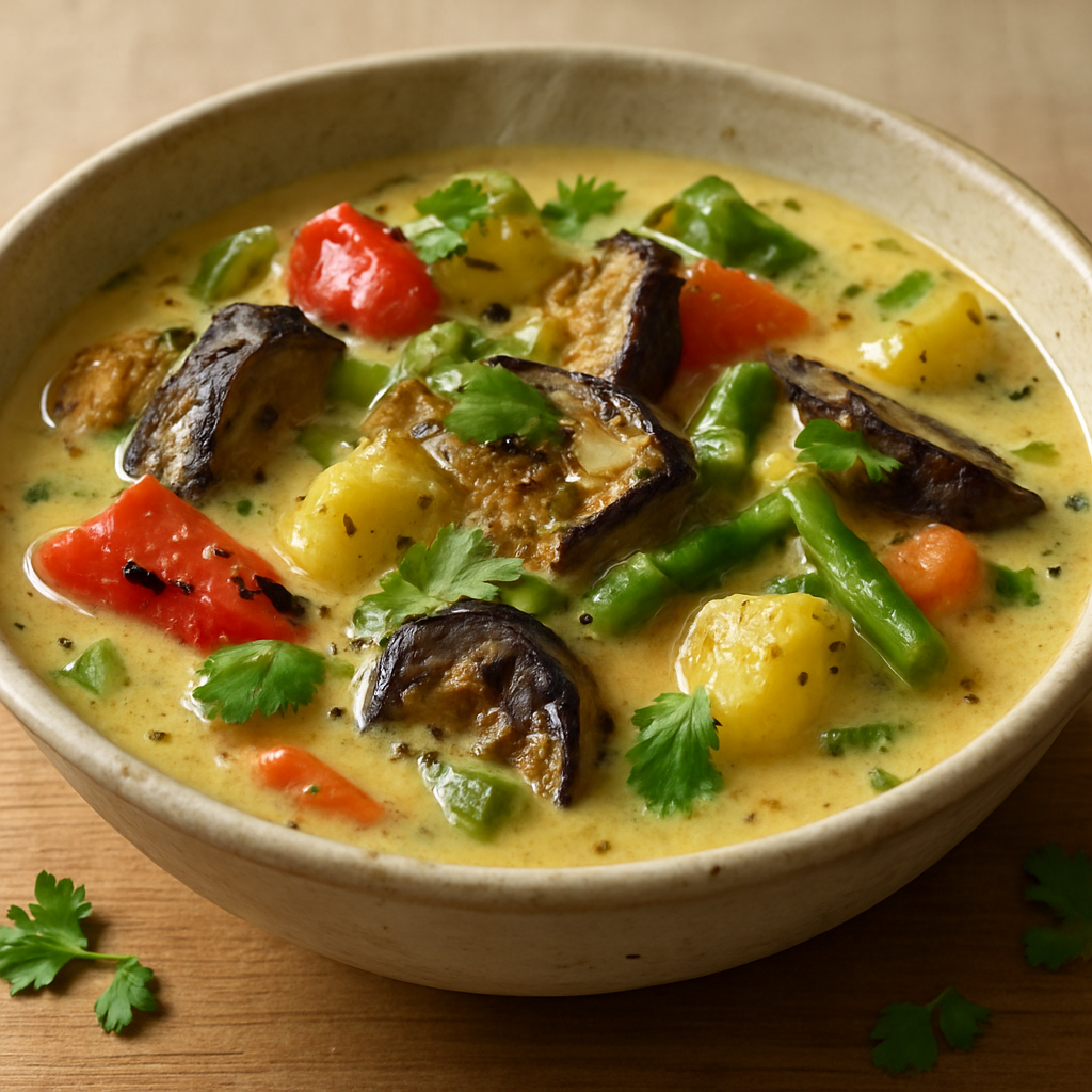 תבשיל ירקות דרום הודי עם קוקוס וצריבה בלהבה