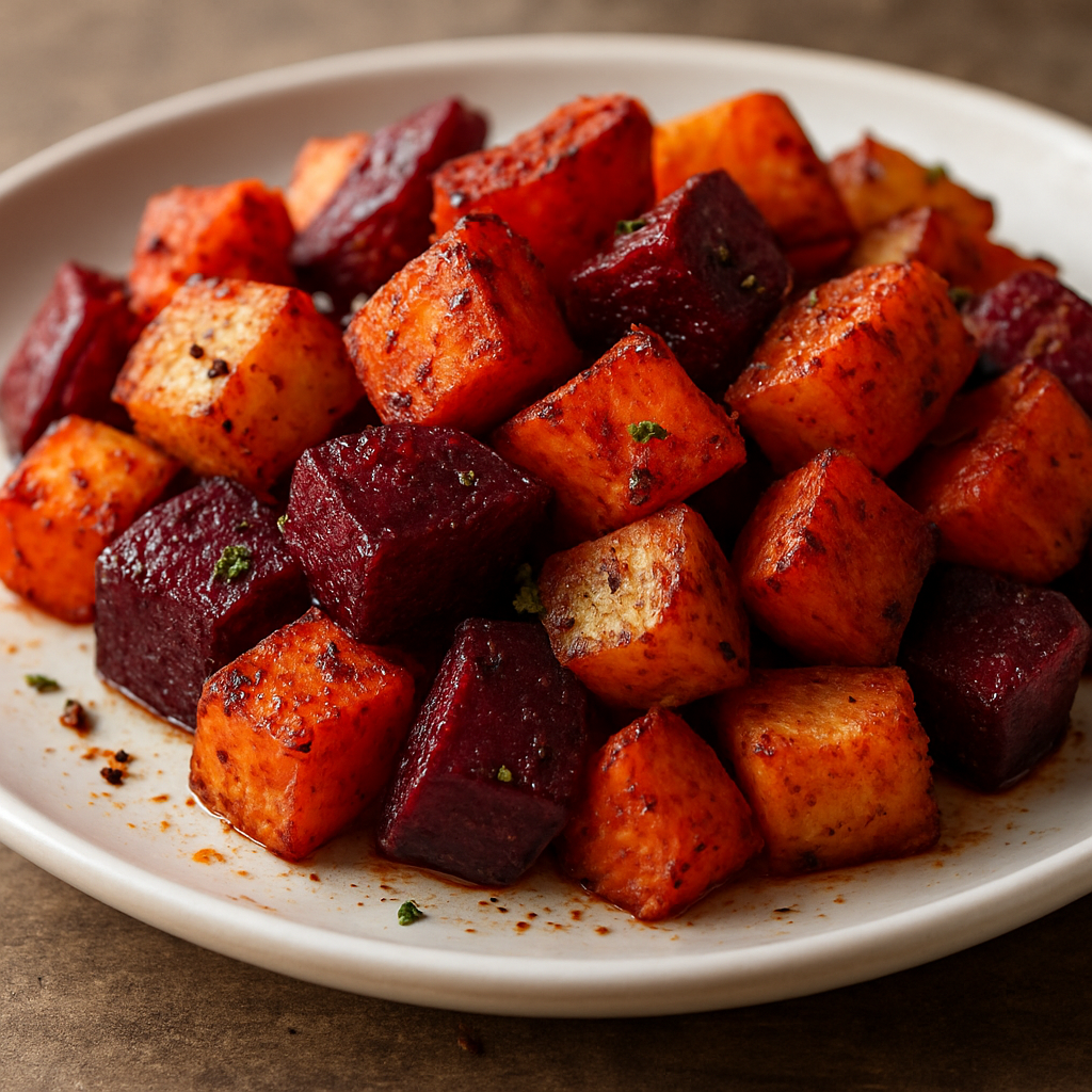ירקות שורש בפפריקה ושום בשקית אפייה