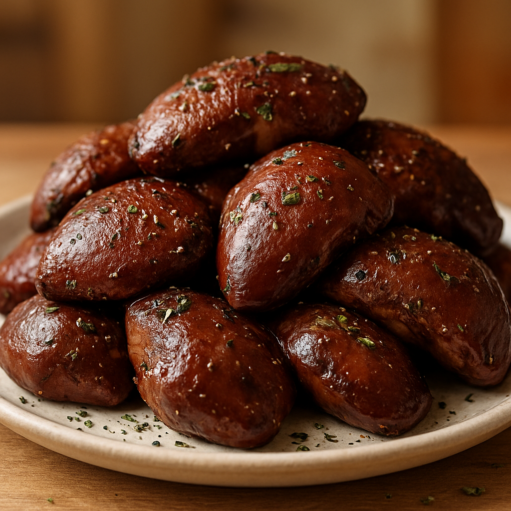 כבד עוף מעושן במרינדת חרדל ונענע