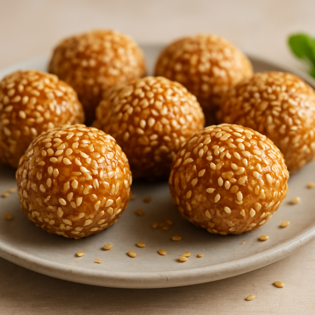 כדורי טחינה ודבש מטוגנים כפולים