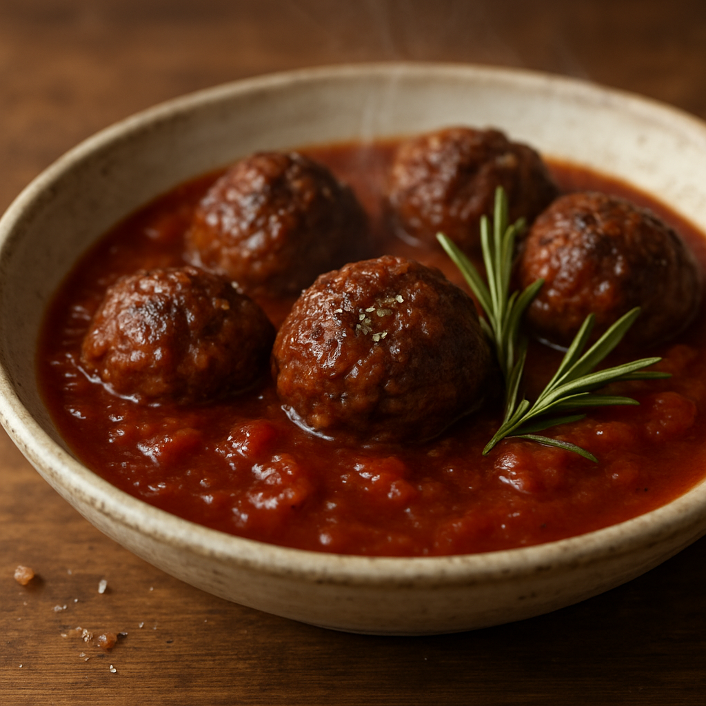 כדורי כבש ברוטב עגבניות ויין