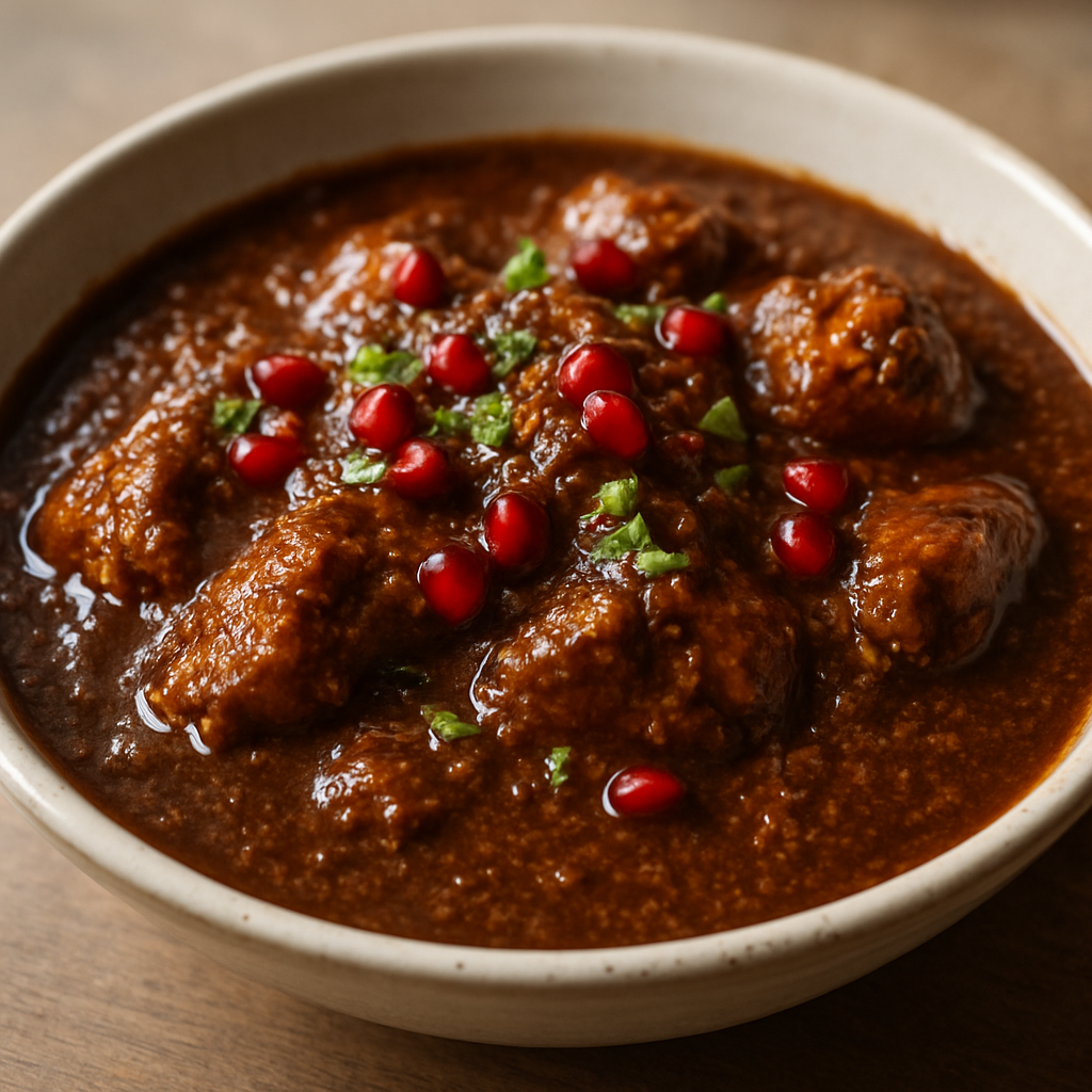 כורשט אגוזים ורימונים (פסתנג'ן) עם עוף