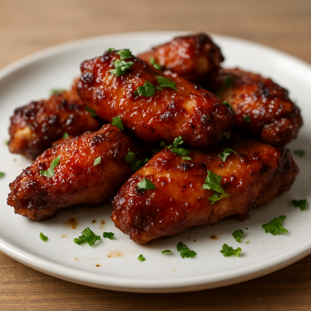 כנפי עוף בסגנון ניגרי עם תבלין סויה והברשה חוזרת