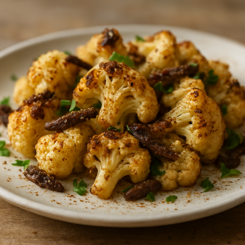 כרובית צלויה בטאפאס עם אנשובי וכמון