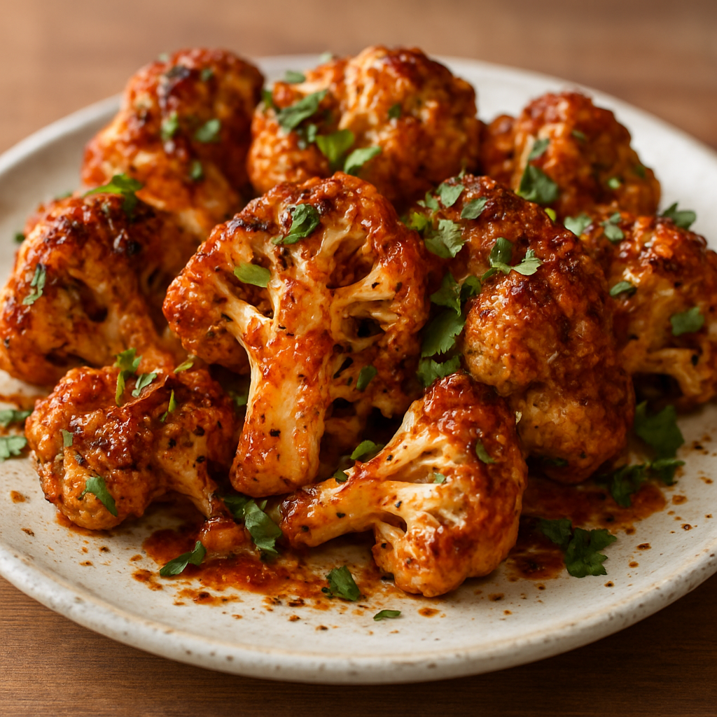 כרובית קלויה תוניסאית בשמן קוקוס ועשבי תיבול