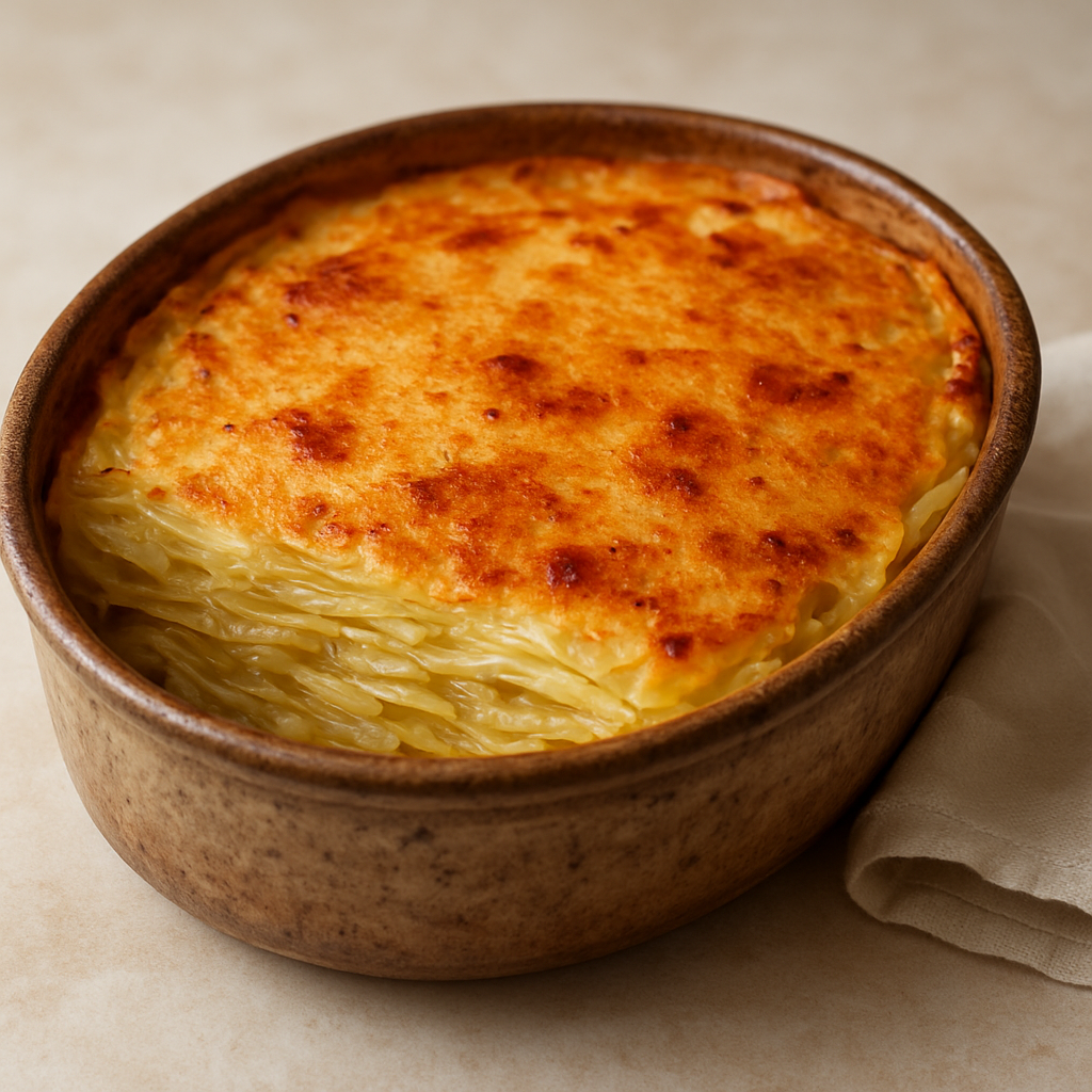 תבנית כרוב ותפוחי אדמה שכבות בפפריקה