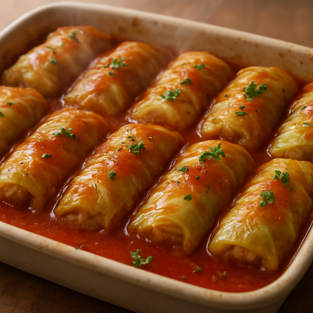 כרוב ממולא איטי בסיר כבד