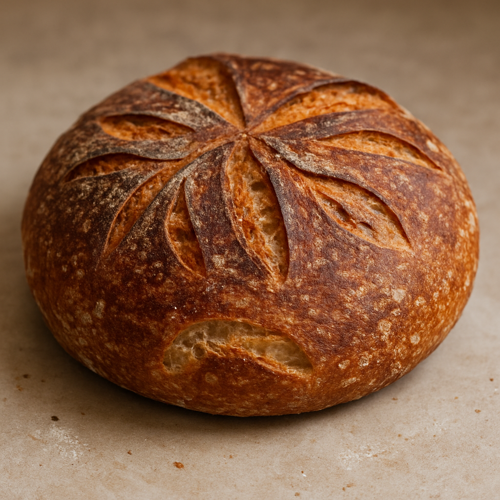 לחם מחמצת כפרי על אבן שמוט