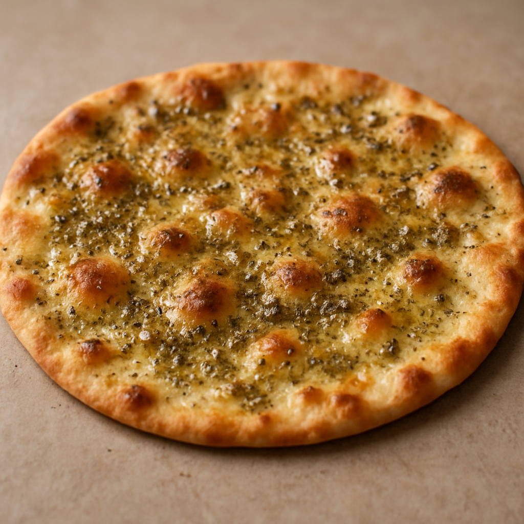 לחם שטוח זעתר ושום בסגנון ספרדי