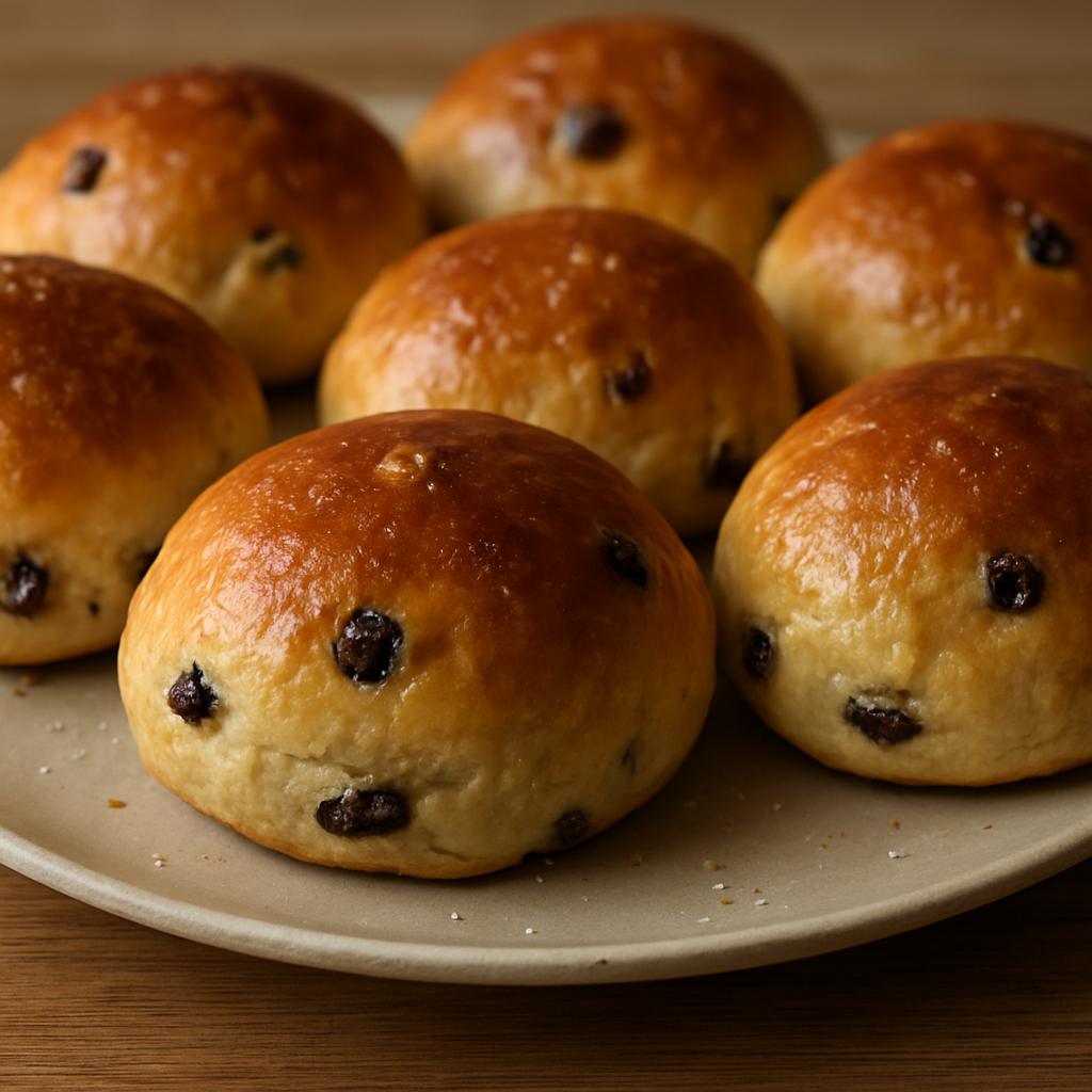 לחמניות צימוקים הולנדיות בהשריה בסירופ