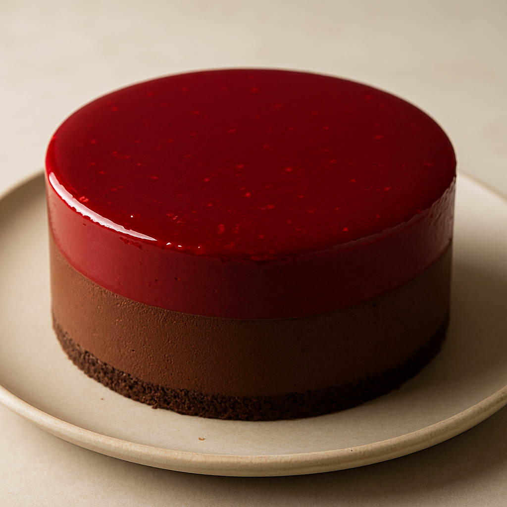 מוס פטל עם שכבת שוקולד מריר