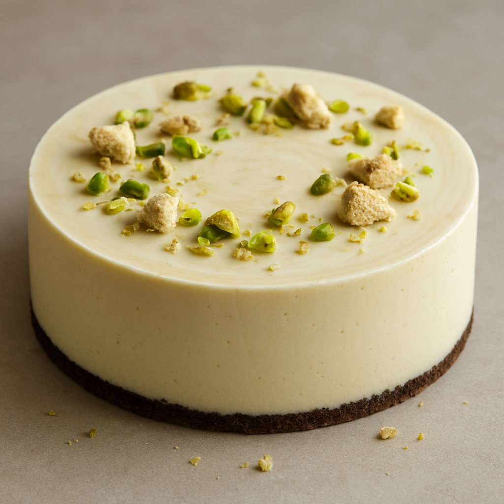 מוס שוקולד לבן וחלבה עם פיסטוקים