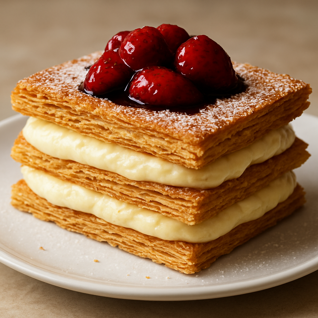 מילפיי עם תותים במרינדה בלסמית וקרם פטיסייר