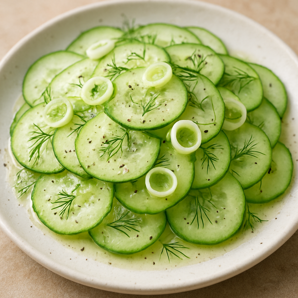 סלט מלפפון חמצמץ ושמיר