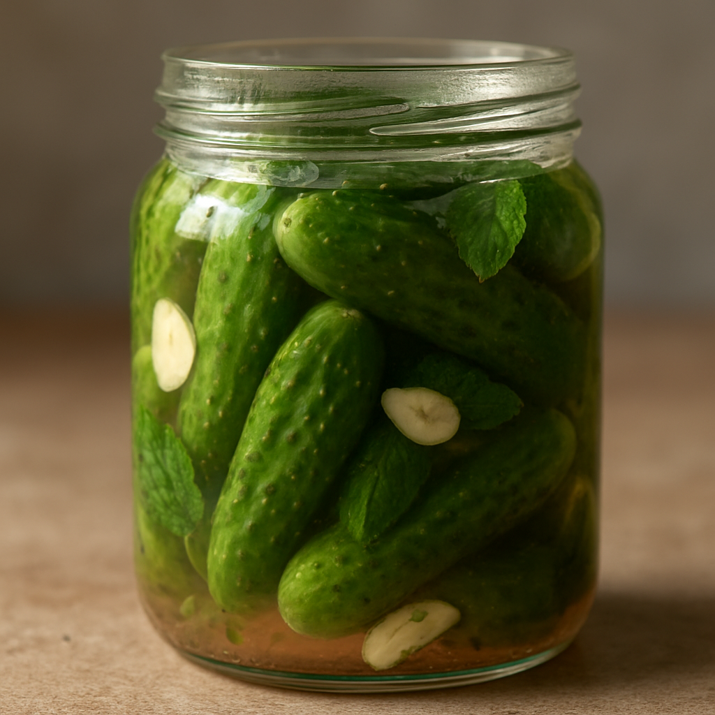 מלפפונים כבושים בסגנון דרוזי עם נענע