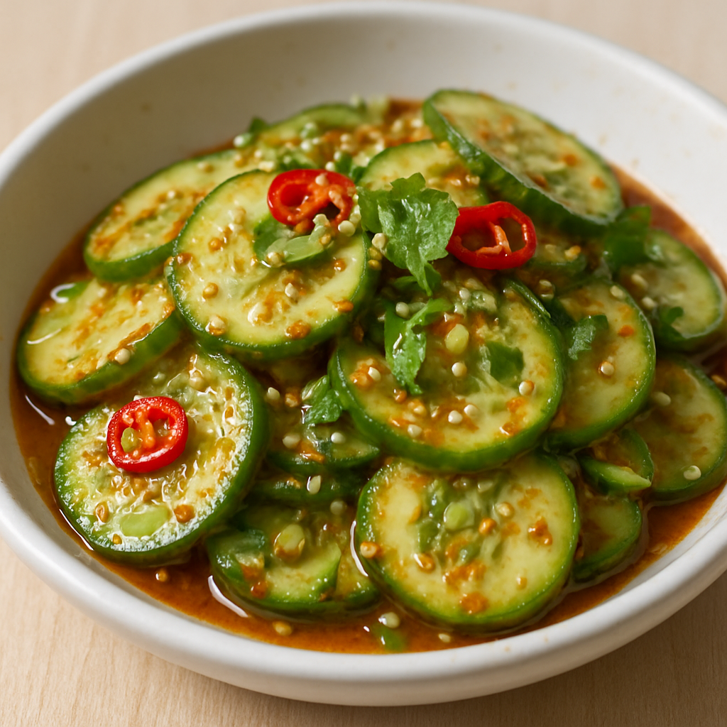 מלפפונים קוריאניים מהירים (Oi Muchim)