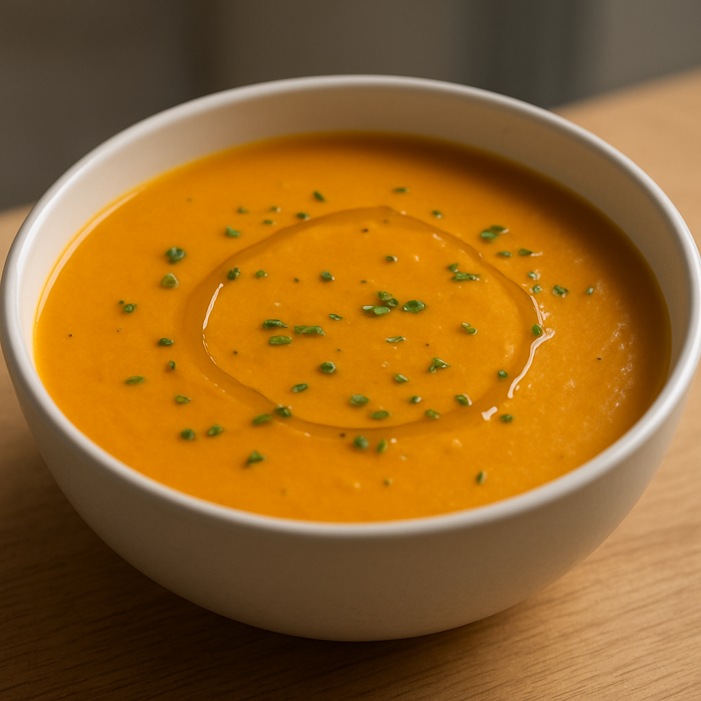 מרק דלעת קרמי עם אגר אגר וציר עוף אופציונלי