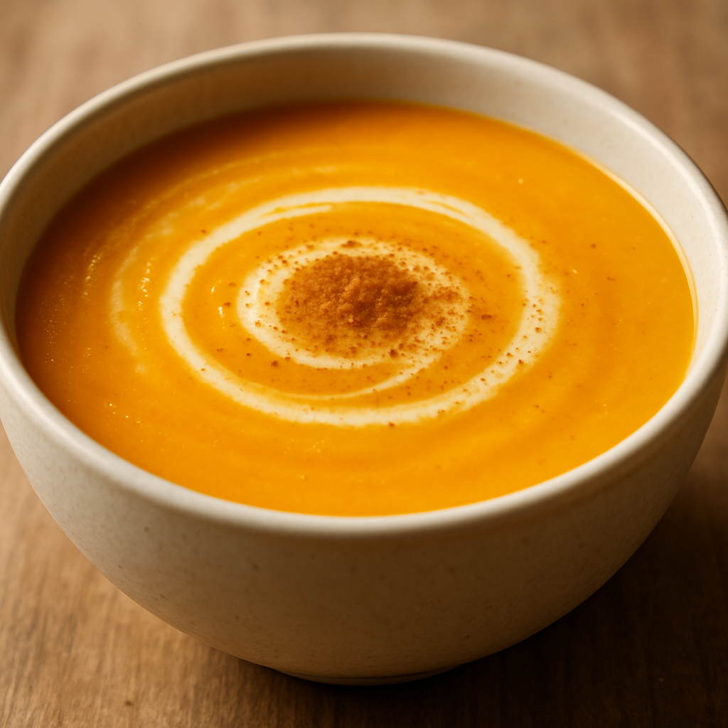 מרק דלעת קרמי עם שמן קוקוס וקינמון