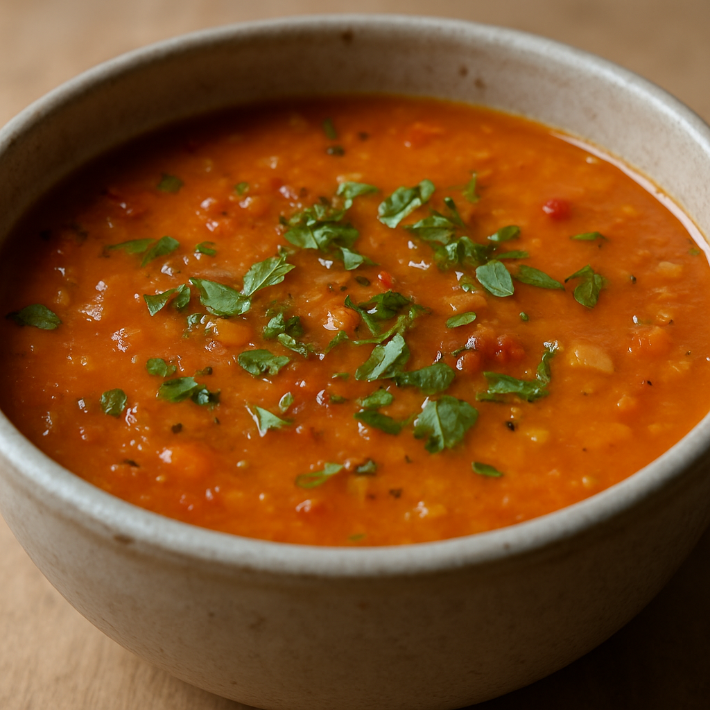 חרירה קלילה עם עגבניות צרובות ועשבי תיבול