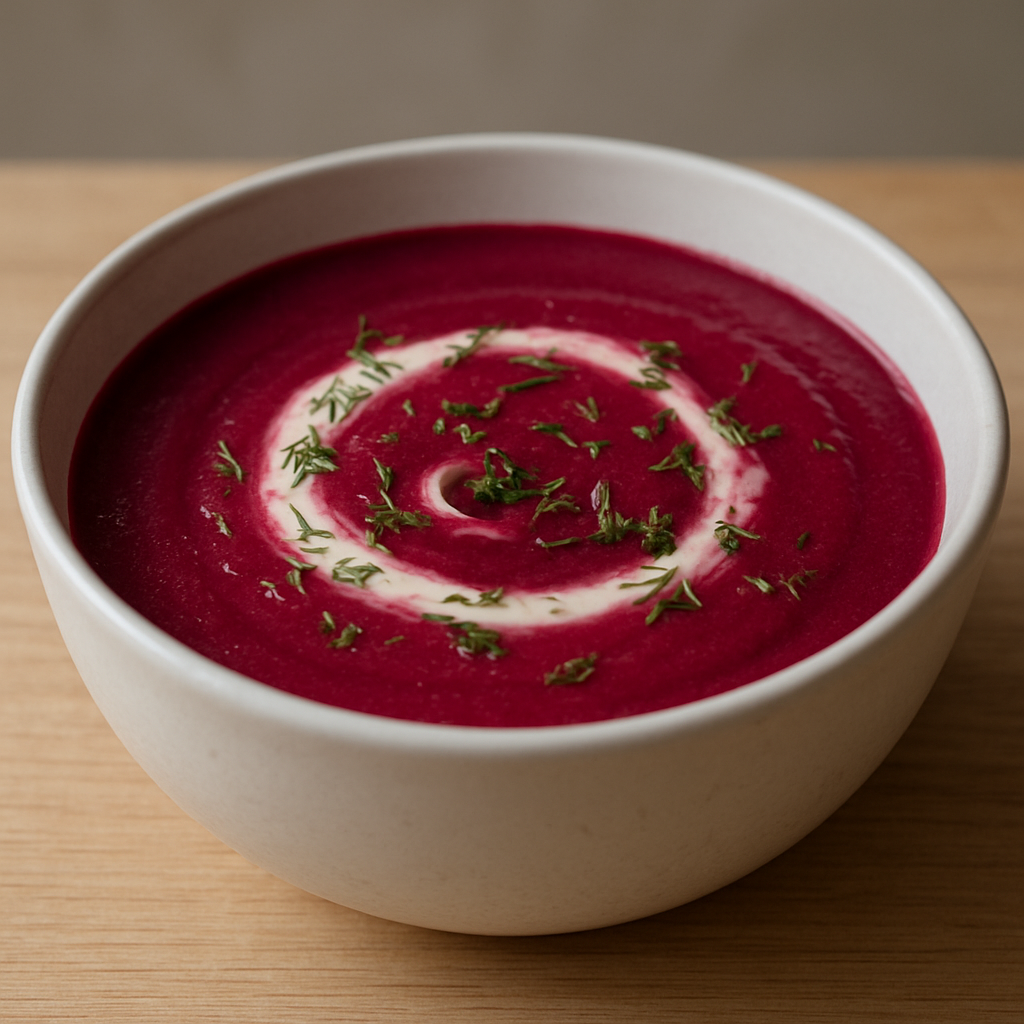 מרק סלק קרמי בסגנון אוקראיני