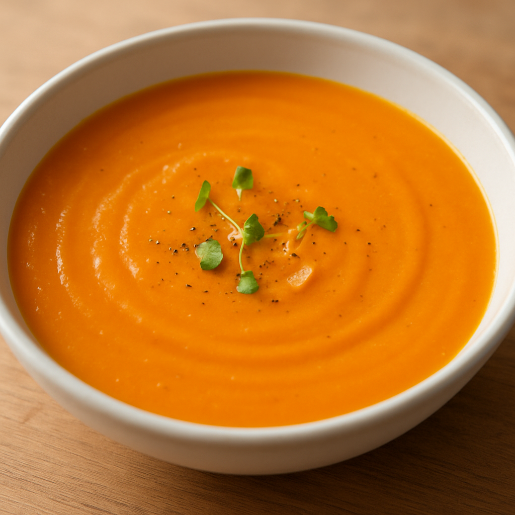 מרק קר קליפורני של גזר, קוקוס ולימון