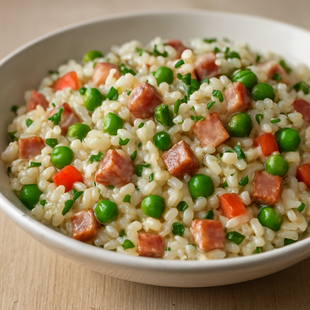סלט אורז גרמני מוקפץ עם בשר מעושן