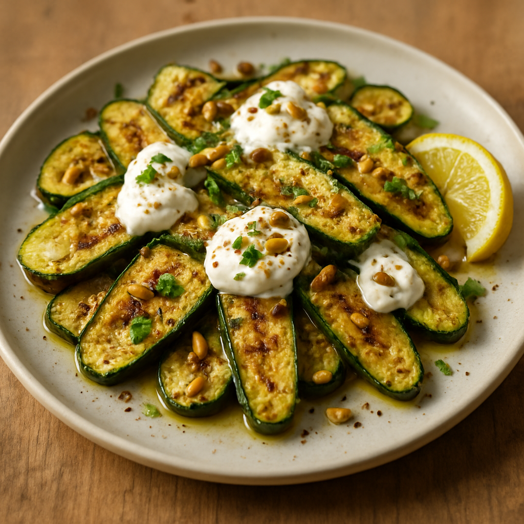 סלט זוקיני צלוי עם יוגורט כבשים ולימון