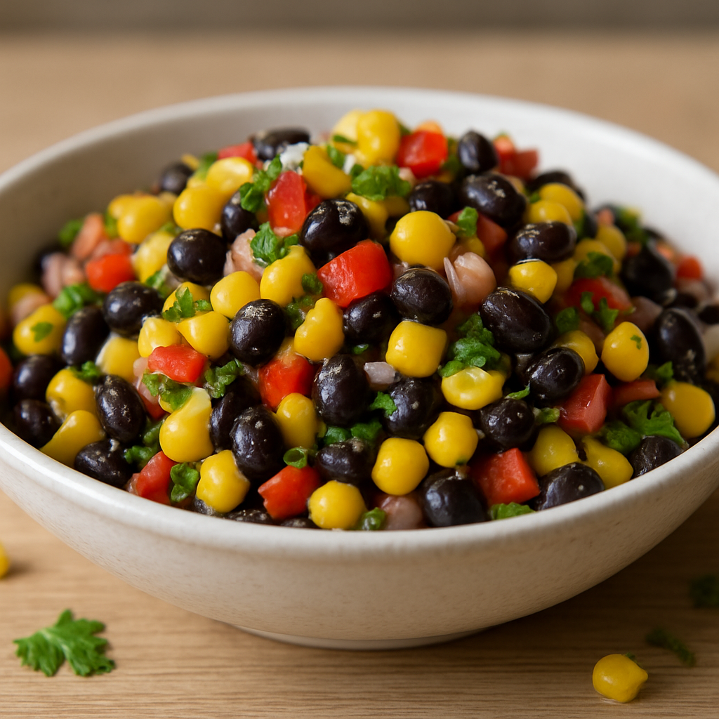 סלט תירס ושעועית שחורה בסגנון טקס-מקס