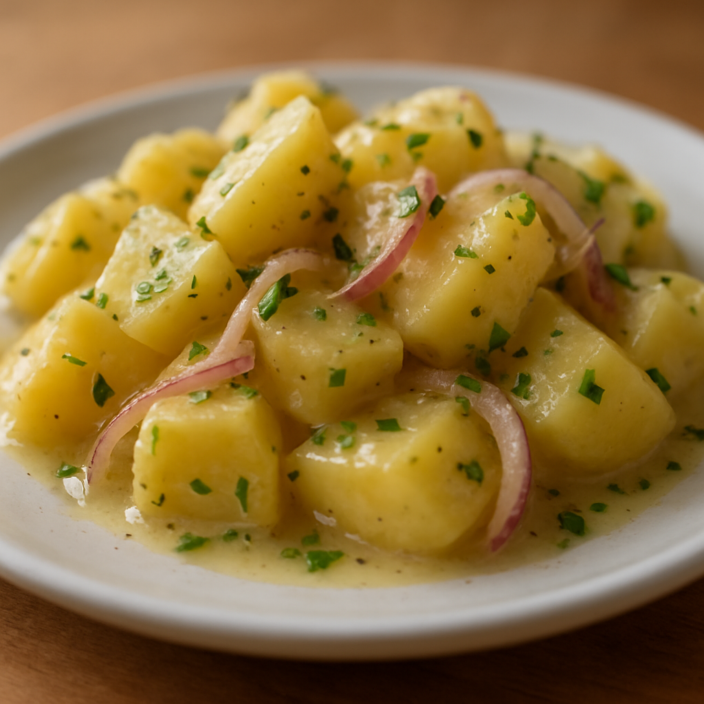 סלט תפוחי אדמה אלפיני עם רוטב מוקצף