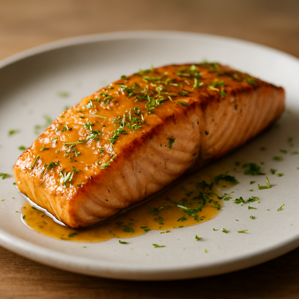 סלמון צרוב בדיל וחרדל עם נגיעת ליים