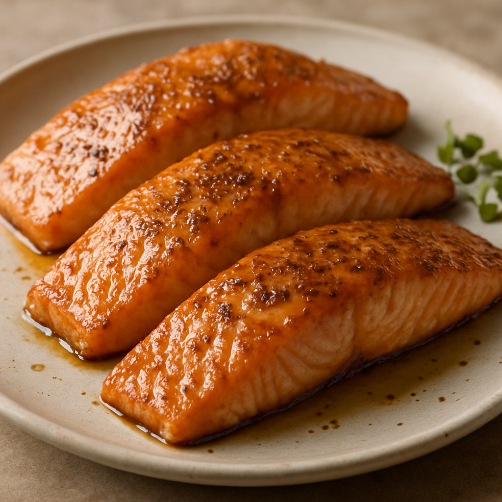 סלמון דני עם זיגוג דבש-חרדל וכמון קלוי טרי