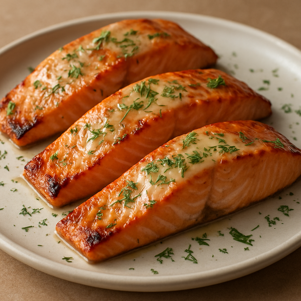 סלמון קלוי בשמן קוקוס עם רוטב טחינה-לימון