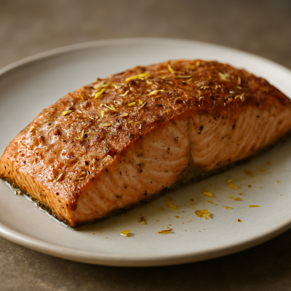 סלמון בתיבול יבש סקנדינבי עם קרם קוקוס (אופציונלי)