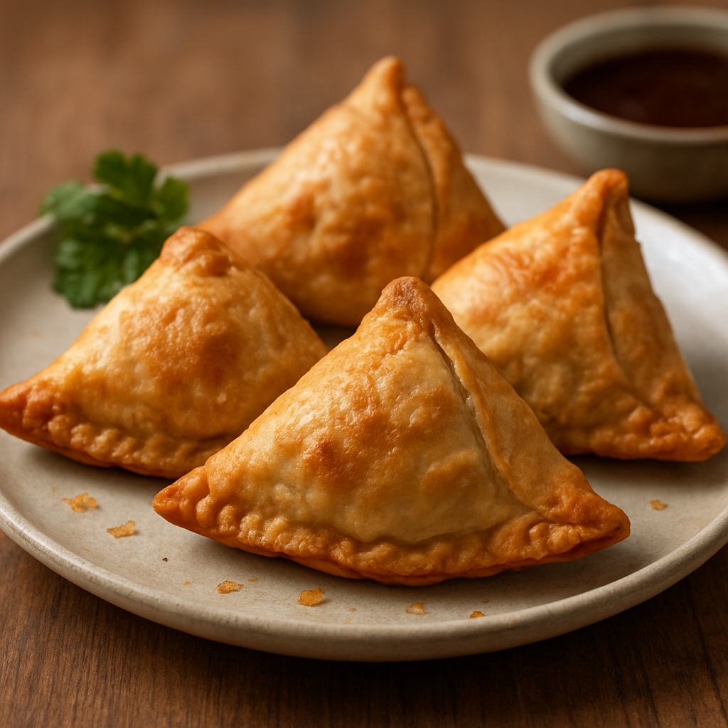 סמוסות ממולאות תפוחי אדמה ועדשים עם קיפול עדין