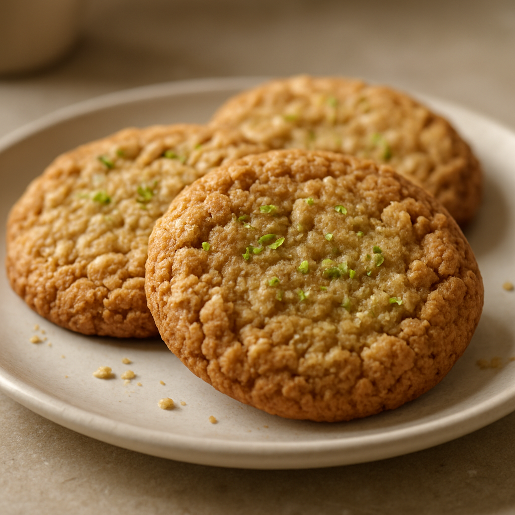 עוגיות שיבולת שועל עם נגיעת ליים